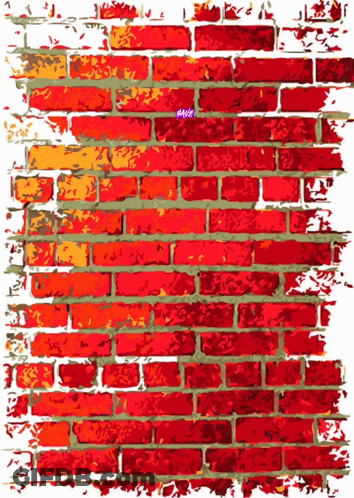 Red Brick Wall With Rage Sticker GIF