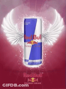 Red Bull Can With White Wings GIF