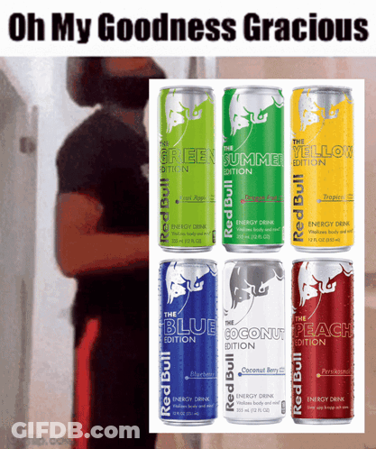 Red Bull Energy Drink Cans GIF
