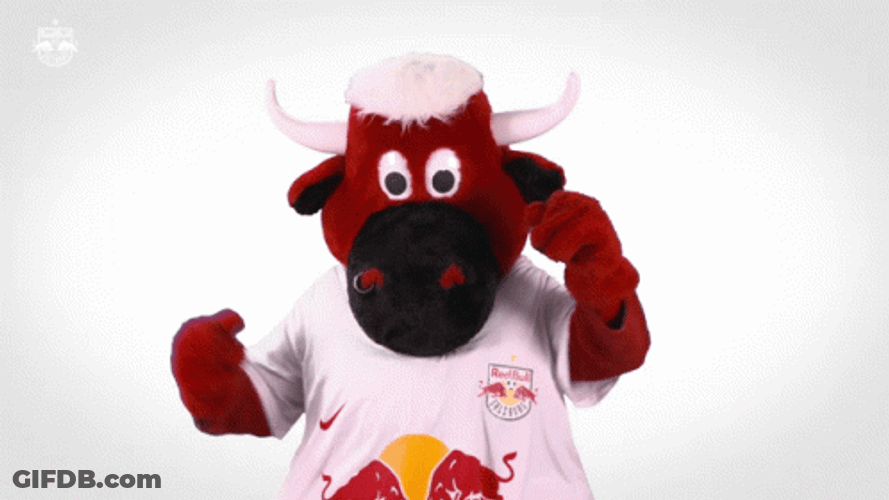 Red Bull Mascot Benny Cheering GIF
