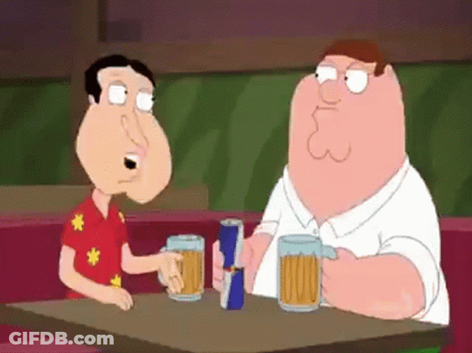Red Bull Peter Griffin Glenn Quagmire Family Guy GIF