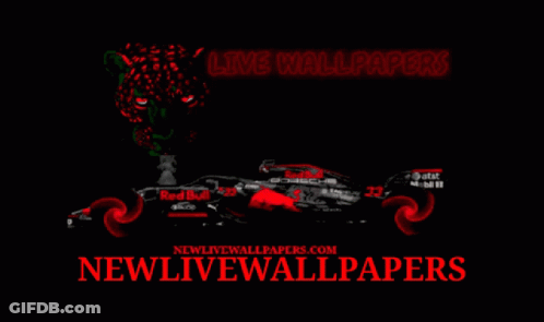 Red Bull Race Car On Black Background GIF