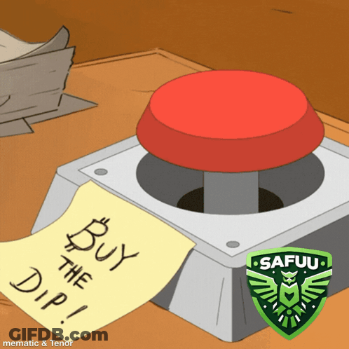 Red Button With Note Buy The Dip GIF
