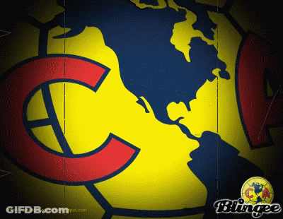 Red C And Blue Globe On Yellow Background GIF