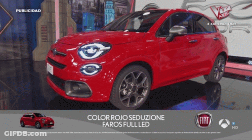 Red Car Advertised On Spanish TV Show GIF