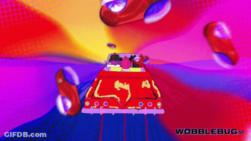 Red Car Cartoon Wobblebug GIF
