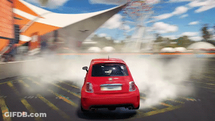 Red Car Drifting With Smoke GIF
