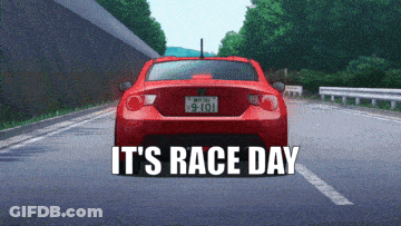 Red Car Driving On Race Day GIF