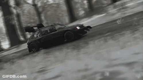 Red Car Driving On Wet Road GIF