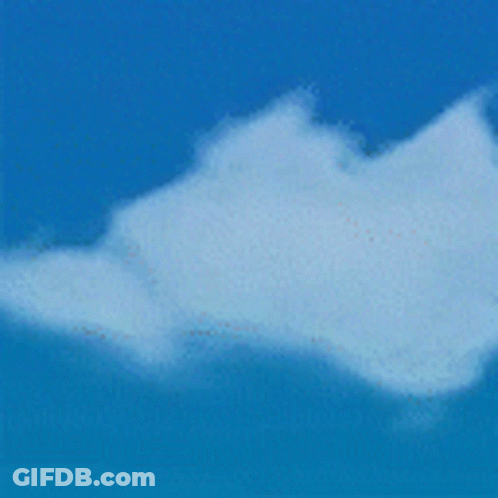 Red Car Flying Through Blue Sky GIF