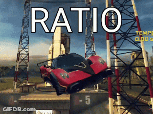 Red Car Flying With Ratio GIF