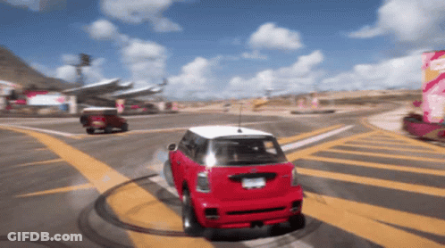 Red Car License Plate NC GIF