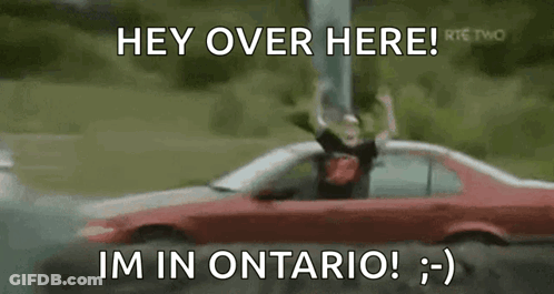 Red Car Man Says Hey Over Here GIF