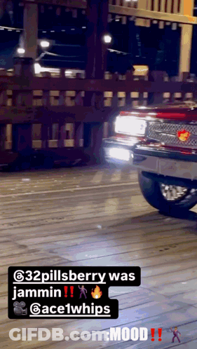 Red Car On Wooden Deck 32Pillsberry Was Jamming GIF
