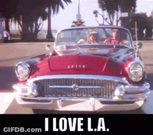 Red Car Saying I Love L.A GIF