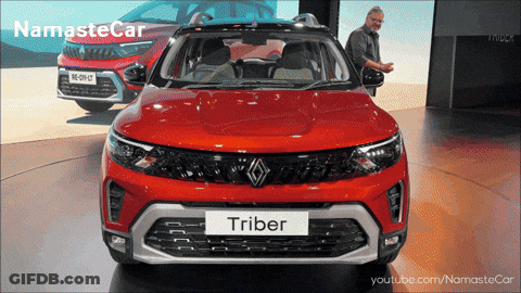 Red Car Triber On Front GIF