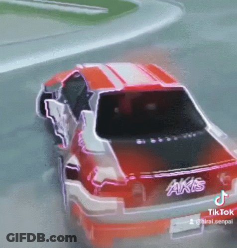 Red Car With Akis Driving GIF