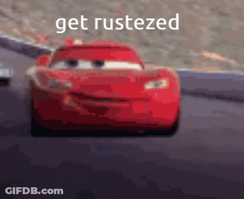 Red Car With Get Rustezed GIF