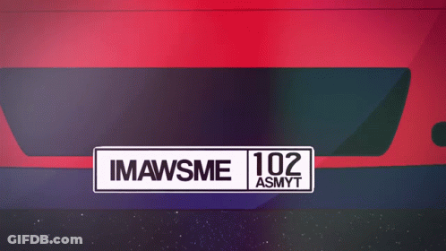 Red Car With License Plate IMAWSME 102 ASMYT GIF