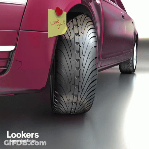 Red Car With Love You Note GIF