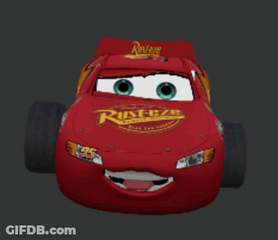 Red Car With Rusteze On Front GIF