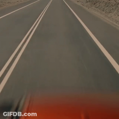 Red Car With Texas License Plate GIF