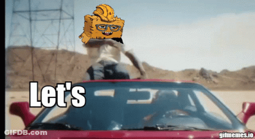 Red Car With Words Let's On Bottom GIF