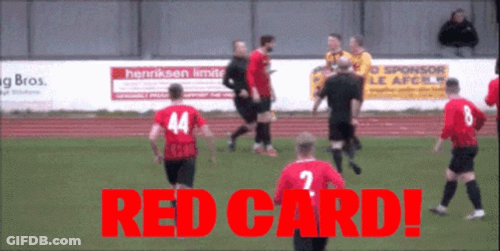 Red Card Players Running GIF