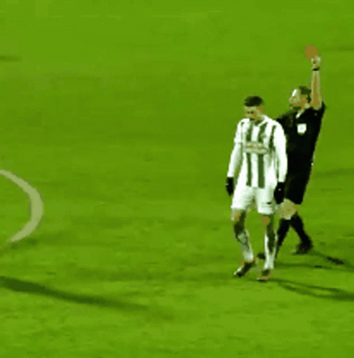 Red Card Raised Waving Referee GIF