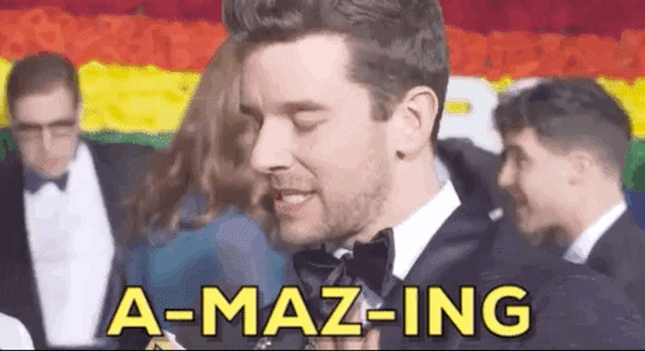 Red Carpet Antoinette Perry Award Man Amazing Reaction GIF