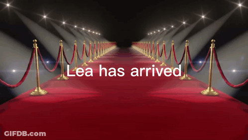 Red Carpet Saying Lea Has Arrived GIF