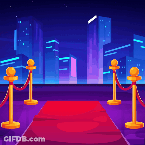 Red Carpet With City Skyline GIF