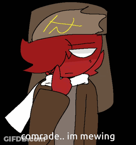 Red Cartoon Character Comrade Im Mewing GIF