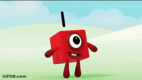 Red Cartoon Character Jumping With Black Object GIF