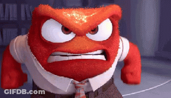 Red Cartoon Character Making Angry Face GIF