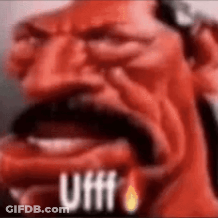Red Cartoon Character Mouth Open Uff GIF