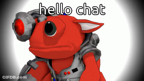 Red Cartoon Character Saying Hello Chat GIF