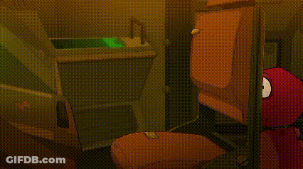 Red Cartoon Character Sitting On Toilet Reading Book GIF