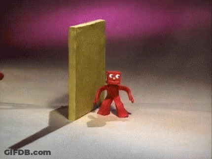 Red Cartoon Character Standing GIF