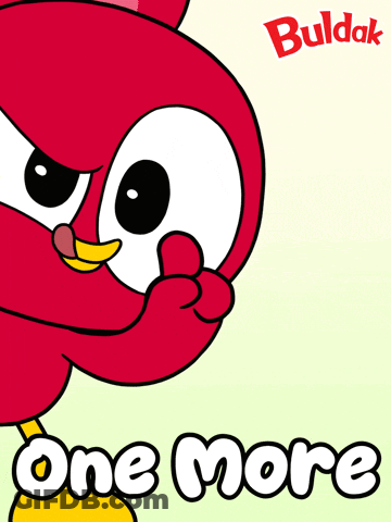 Red Cartoon Character Thumbs Up Saying One More GIF