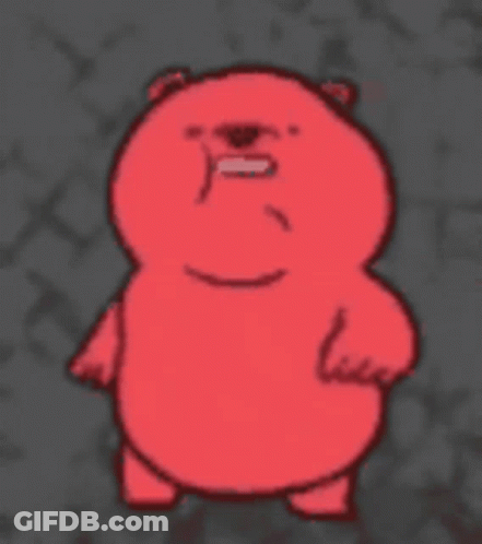 Red Cartoon Character With Arms Outstretched GIF