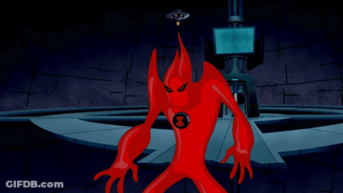 Red Cartoon Character With Black X GIF