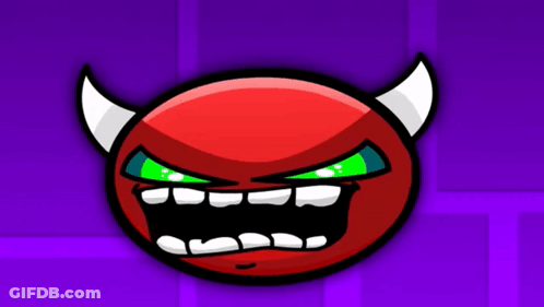 Red Cartoon Character With Horns And Big Mouth GIF
