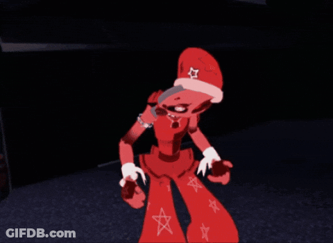 Red Cartoon Character With White Star On Head GIF