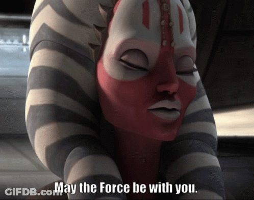 Red Cartoon Face May The Force Be With You GIF