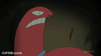 Red Cartoon Worm Big Mouth GIF
