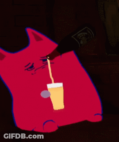 Red Cat Drinking From Cup GIF