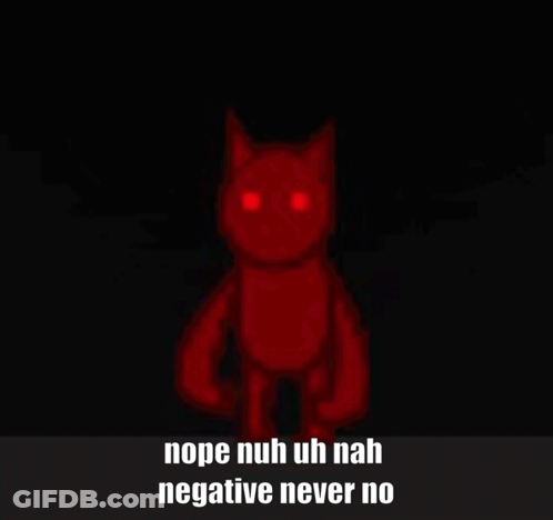 Red Cat Red Eyes Nope Nuh Uh Nah Negative Never No GIF