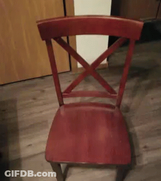 Red Chair On Wooden Floor GIF