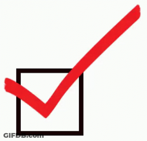 Red Check Mark Inside Black Square GIF